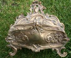 Vintage Rococo Style Brass Magazine/Letter Holder H10" x 9"