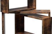 _Set of 3 Wall Shelves, Cube Shelves, Length 40/35/30 cm, for Living Room, Bedroom, Study Room, Vintage Brown