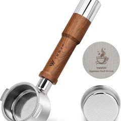 51mm Bottomless Portafilter for Delonghi Stilosa ECP3420/BCO430/EC260/155  YMWVH Espresso Portafilter 51mm 2 Ears with Puck Screen, Stainless Steel Basket, Rosewood Handle