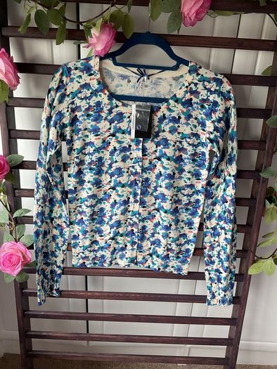 cardigan 100% cotton floral vintage inspired round neck cardigan uk 12