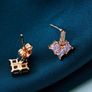 Rose Gold Plated Pink CZ Drop Earrings Image 2