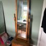 Solid Pine Cheval Mirror with Storage Drawer Image 4