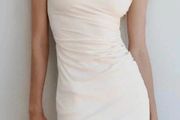 Unworn- Cream short gathered dress ZARA-Ruched Sleeveless, body con, Bodycon