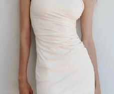 Unworn- Cream short gathered dress ZARA-Ruched Sleeveless, body con, Bodycon