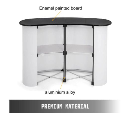 51x38.5 Inch Portable Pop Up Trade Show Display Exhibition Counter Promotion Podium Table Stand Booth with Wall Carry Bags