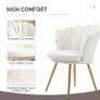 Shell chair vanity chair velvet salon chair with golden metal legs cream Image 3