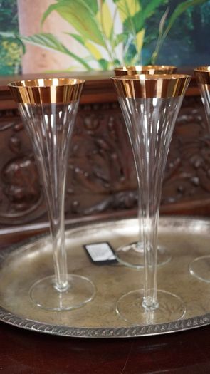 Vintage Hollywood Regency Style Champagne Flutes - Set of 4