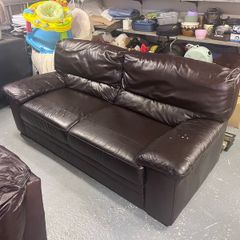 Brown Leather Sofa 3 seater