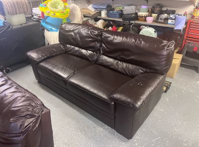 Brown Leather Sofa 3 seater