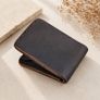 Unisex Genuine Leather Bifold Wallet Slim Vintage Brown Leather Wallet with Multiple Card Slots Image 10