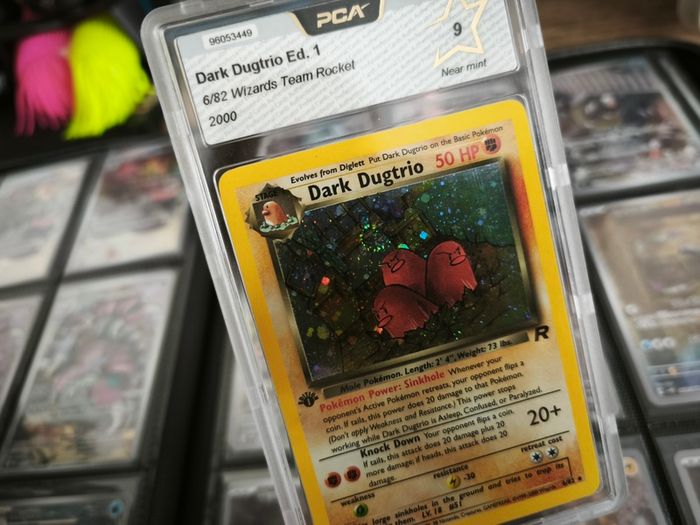Dark Dugtrio ! FIRST EDITION ! PCA 9 ! Near Mint ! from team Rocket Set ! 2000 ! Pokemon Card !