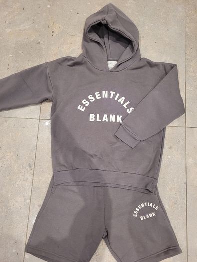 Grey Blank Essentials Boys Hoodie & Shorts Set. 9-10yrs. New
