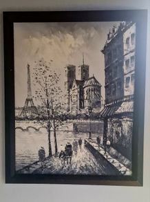 Framed Canvas Of Paris