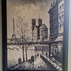 Framed Canvas Of Paris