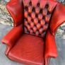 Vintage Oxblood Chesterfield Style Leather Wingback Armchair. Image 4