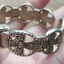 Geneva Women's Silver Tone Religious Open Cuff Bracelet Watch. Image 7