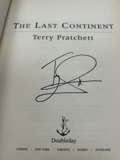 Signed Terry Pratchett The Last Continent First Edition 1998 HB Doubleday DJ