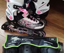 Kids Adjustable Inline Skates (Worn Twice) + New Pads