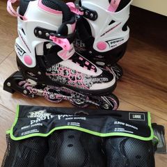Kids Adjustable Inline Skates (Worn Twice) + New Pads
