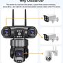 V380Pro 4G SIM GSM WiFi Security Camera 6K 12MP Three Lens Three Screen PTZ Panoramic Night Vision Video Surveillance CCTV Image 3