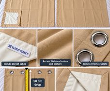 NEW Blinds Direct Thermal Blackout Curtains 200cm x 58cm