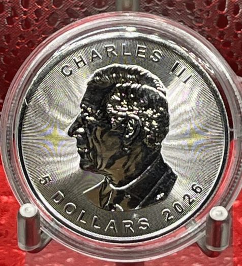 1oz Fine 9999 Silver Bullion Maple 2026 Coin.