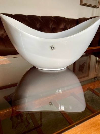 Pristine White Salad Sharing Bowl by Galzone Denmark with Handles