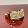 Gold Natural Yellow Diamond and White Diamond Ring Image 4