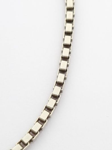 925 Vintage Italian Sterling Silver Box Chain Bracelet