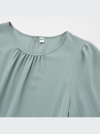 Uniqlo Rayon Georgette Volume 3/4 Sleeved Flared Dress