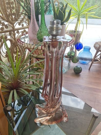 French Glass Table Lamp