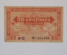 Algeria, 50 Centimes notes