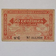 Algeria, 50 Centimes notes