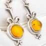 Natural Honeycomb Amber On Sterling Silver Earrings Image 5