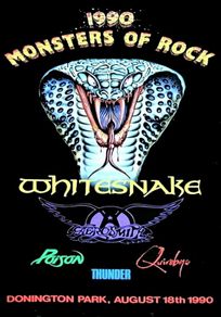 Whitesnake Vintage Concert Poster Monsters Of Rock Donington Park UK August 18th 1990 Replica