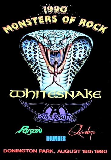 Whitesnake Vintage Concert Poster Monsters Of Rock Donington Park UK August 18th 1990 Replica