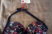 BNWT Zoggs swim shapes  Elastomax Eden Navy Pink bikini top size UK36E EU80E Free post