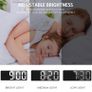 Digital Alarm Clock, Bedside Alarm Clock with Large LED Display, Non Ticking USB/Battery Powered Alarm Clock with Temperature, Snooze, Date, 3 Adjustable Brightness, Voice Control (FREE POSTAGE) Image 6