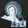 Heavy Duty Braked 50mm Swivel Castor Wheels Trolley Caster Wheels Set of 4 Rubbered Castors for Furniture Upto 200KG Free Fitting Image 3