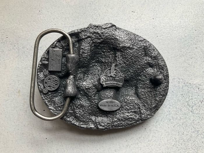 Vintage 1988 Siskiyou Pewter Western Belt Buckle - Horse & Saddle