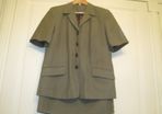 Vintage 70's Short Sleeve Dark Green Skirt Suit