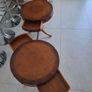 Vintage Circular Drum 2 Drawer End Side Lamp Table Image 3