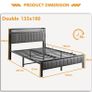 Double Bed Frame with Wooden Storage Headboard Image 9