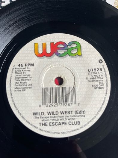 The escape club. Wild Wild West picture sleeve vinyl record single in vg+ condition