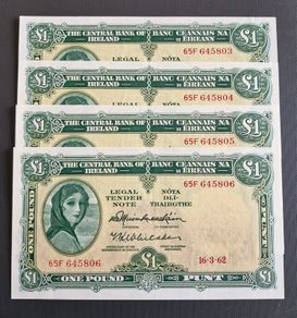 1962 Lady Lavery One Pound Notes