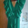 Boutique stunning green pleated wide leg catsuit jumpsuit playsuit frills S/M 8 10 12 New  party Image 5