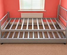 Single Metal Bed with Pull-Out Trundle Bed
