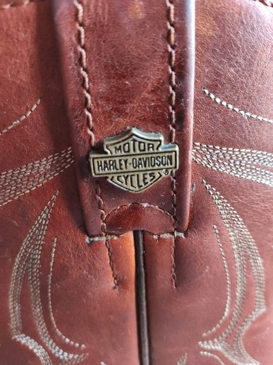 RARE Vintage Harley-Davidson Brown Leather Cowboy Boots Men's Size UK 10
