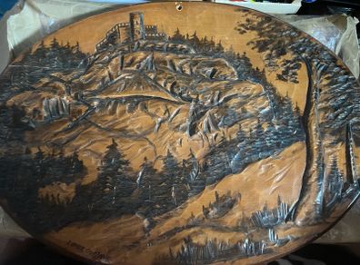 Hand carved wooden relief 1968
