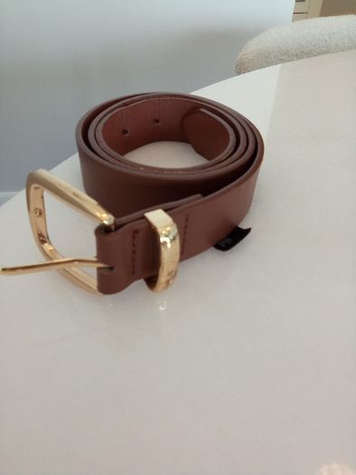 Tan Belt with Gold Buckle